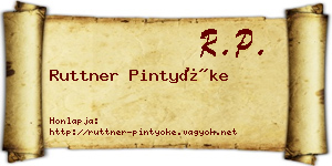 Ruttner Pintyőke névjegykártya